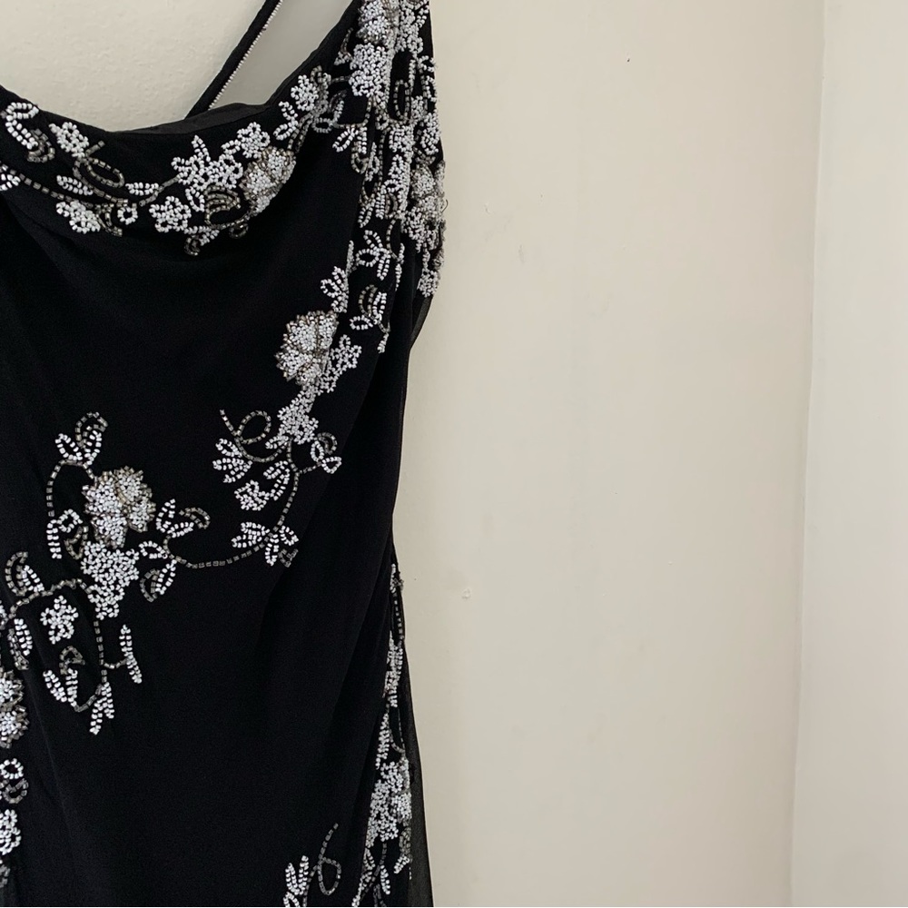 SOLD Stunning Vintage Y2K Asymmetrical Beaded Dress Cache Sz 6 - Picture 8 of 16